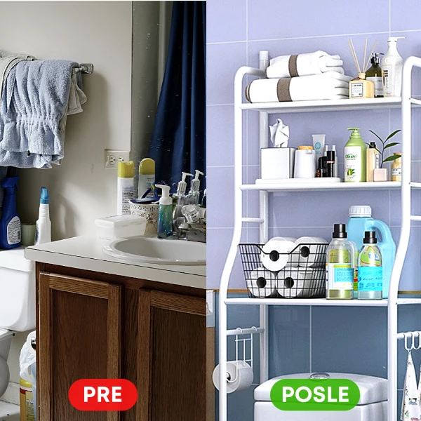 Polica iznad wc solje pre i posle ekefat